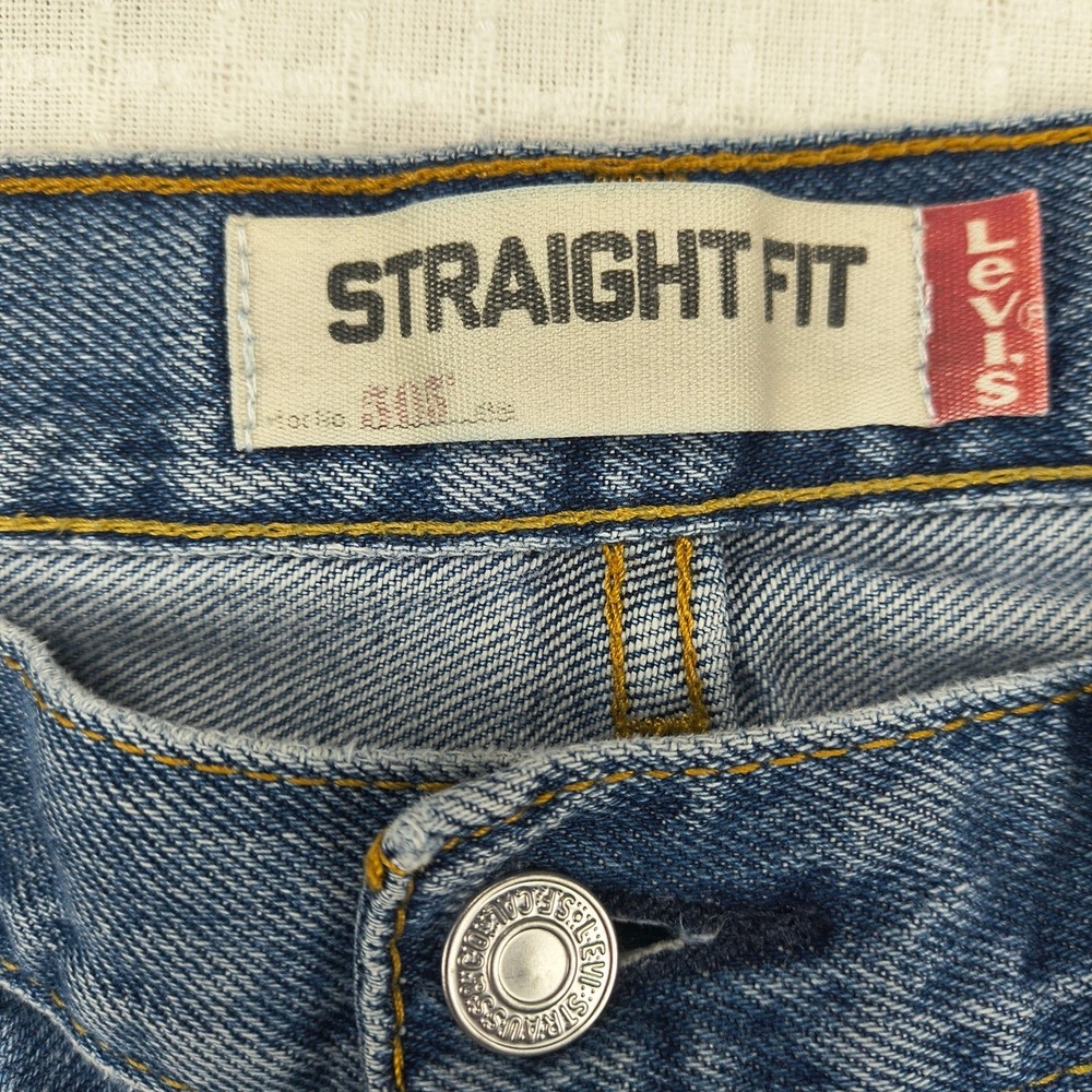 Levis 505 Mens Straight Fit Blue Denim Jeans 36x32 Medium Wash Zip Fly Classic - Picture 7 of 16